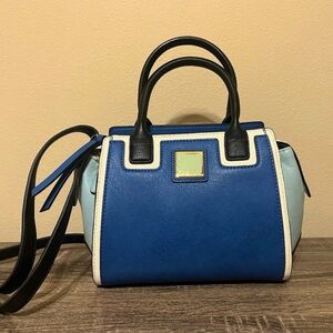 Kate Landry Blue and Black Handbag